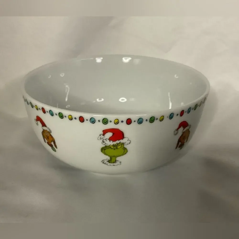 NEW ZRIKE DR SEUSS GRINCH WHO STOLE CHRISTMAS MAX WHITE CEREAL BOWL